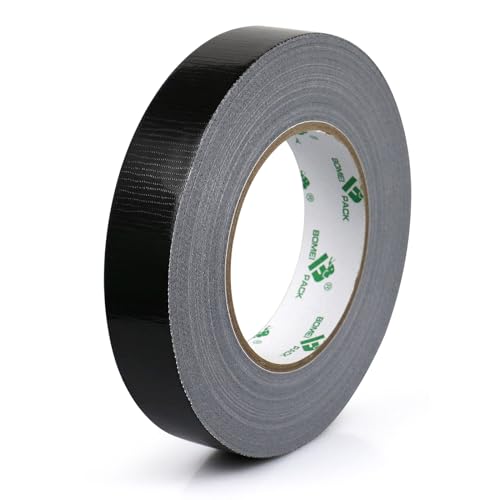 BOMEI PACK [50m x 25mm Panzertape Schwarz wasserfest, extreme Panzerband handreißbar Gaffa Tape, Duct Tape von BOMEI PACK