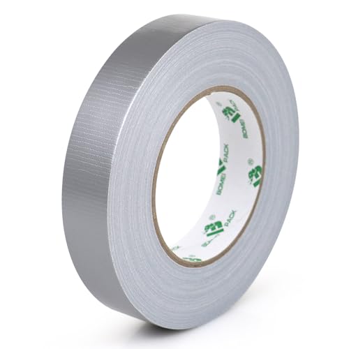 BOMEI PACK Panzertape 1 Rolle 25mm x 50m, Gewebeband Silber Panzerband extra stark Gewebeklebeband Stärke Duct Tape wasserfest von BOMEI PACK