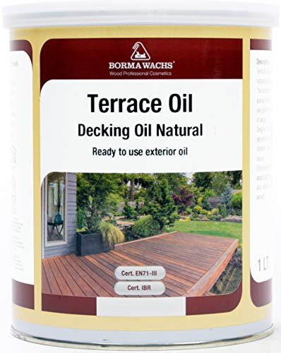 Terrassen Öl - PROFI Öl für das Holz im Außenbereich (1 Liter, Transparent - 08) von BORMA WACHS