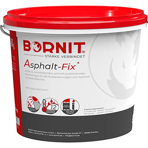 BORNIT Asphalt-Fix - 25 kg Eimer - Reaktivasphalt/Kaltasphalt zur Reparatur und Ausbesserung von Straßenschäden von BORNIT