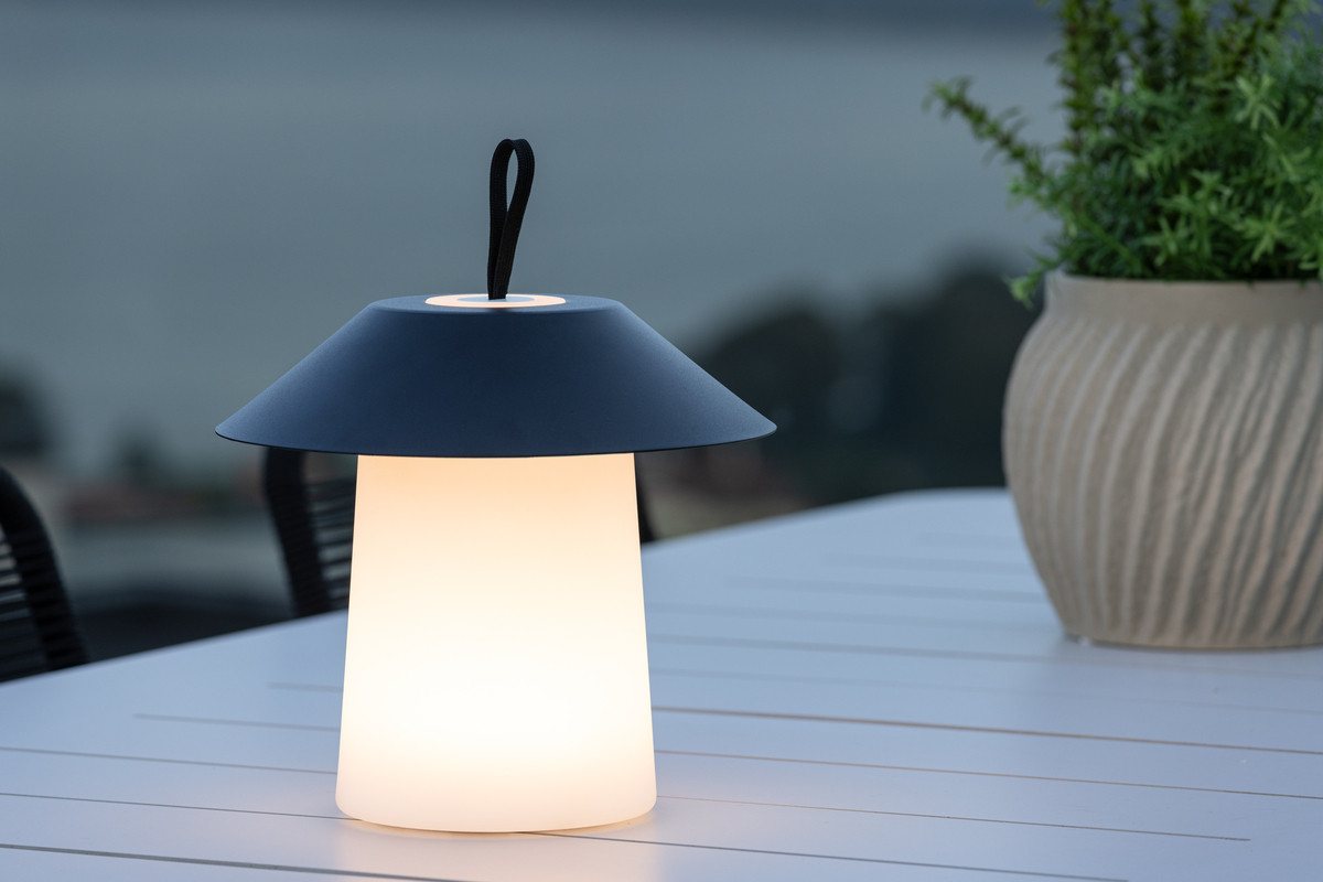 BOURGH Außen-Tischleuchte RUBU Tischlampe - Lampe ø24cm in modernem Design - schwarz von BOURGH