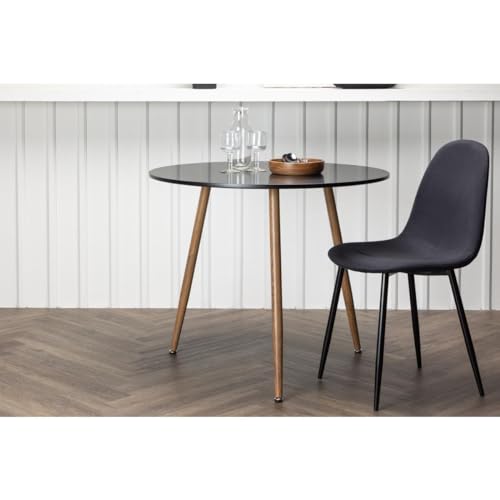 BOURGH Polar Esstisch - ⌀90 cm rund schwarz Küchentisch Tisch Speisetisch Esszimmertisch für Restaurant Esszimmer Küche von BOURGH