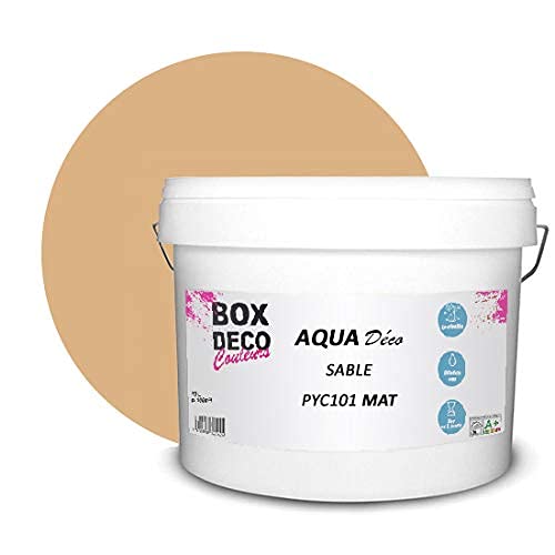 BOX DECO COULEURS Aqua Déco Acrylfarbe, matt, 10 l, Beige Sand von BOX DECO COULEURS