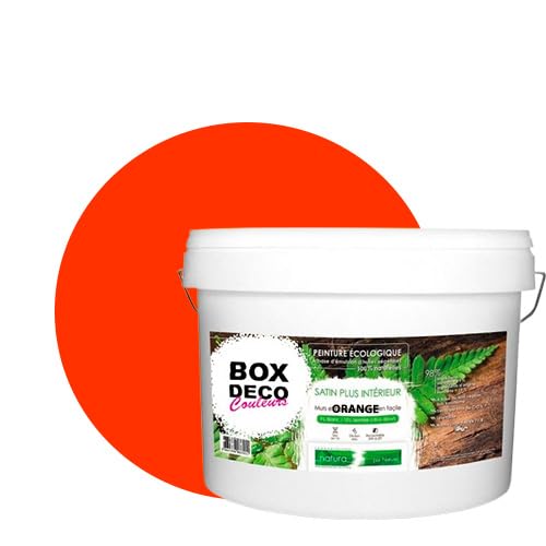 BOX DECO COULEURS Natura Wandfarbe natura natur, ökologisch, Satin-Optik, 10 l/130 m², Orange von BOX DECO COULEURS