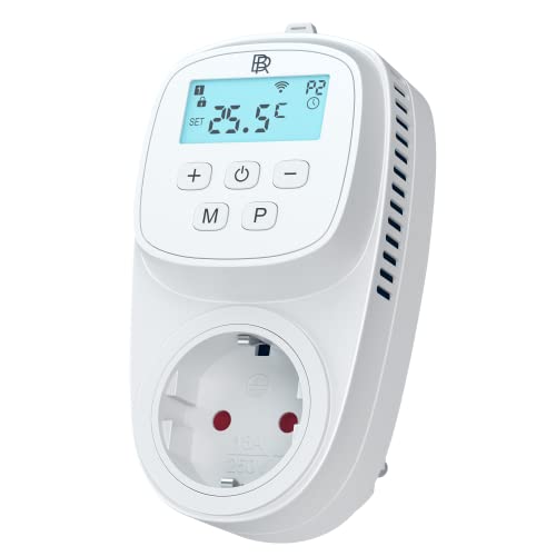 BR Bringer WiFi Thermostat - steuerbar mit App/WiFi oder SmartHome - Steckdosenthermostat für Infrarotheizung - Funk-Thermostat mit Zeitschaltuhr von BR Bringer