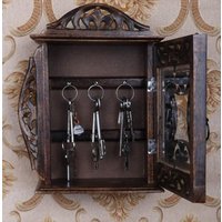 Antiker Schlüsselkasten/Schlüsselschrank Aus Holz, Schlüsselhalter-Schlüsselhäuschen/Schlüsselhalter/Wandbehang Schlüsselbügel, Schlüssel von BRASSNAUTICALSTORE