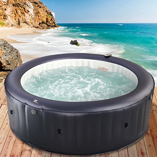 BRAST® Whirlpool aufblasbar MSpa | 2-8 Personen | viele Modelle rund und eckig | Ø 125-224cm | In- Outdoor Pool | bis zu 144 Massagedüsen | inkl. Aufblasfunktion Abdeckung Timer Heizung | Carlton von BRAST