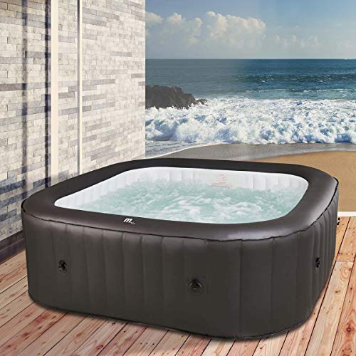 BRAST® Whirlpool aufblasbar MSpa | 2-8 Personen | viele Modelle rund und eckig | Ø 125-224cm | In- Outdoor Pool | bis zu 144 Massagedüsen | inkl. Aufblasfunktion Abdeckung Timer Heizung | Vito von BRAST