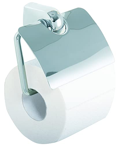 BRAVAT Metasoft WC-Papierhalter mit Deckel, Zink, Chrom, 50 x 125 x 100 von BRAVAT