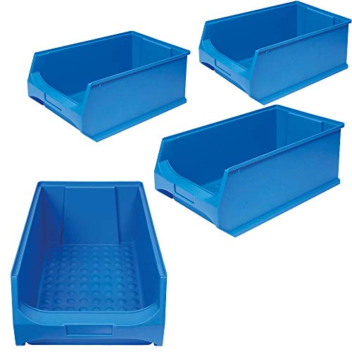 4x Sichtbox"PROFI" LB 2, LxBxH 500x300x200 mm, Inhalt 21 Liter, blau von BRB