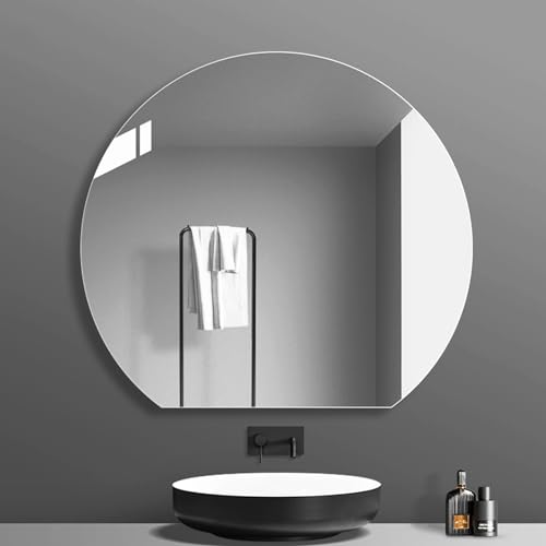 Asymmetrischer Spiegel Unregelmäßiger Halbrunder Wandspiegel Rahmenloser Badezimmerspiegel Moderner Kosmetikspiegel Wand, Dekorativ Für Flur Badezimmer Wohnzimmer Schlafzimmer Eingangsbereich ( Size : von BRCYKRWY