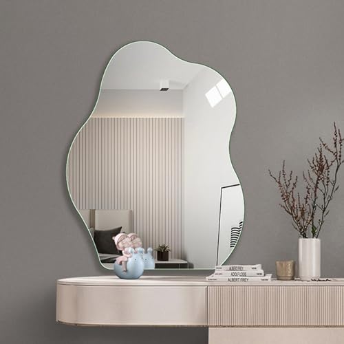 Spiegel Asymmetrisch Bathroom Mirror Badspiegel Wandspiegel Flur Asymmetrischer Moderner Hängespiegel Wandspiegel Unregelmäßige Form Einfache Montage Modern Für Bad Wohnzimmer Schlafzimmer Flur ( Size von BRCYKRWY