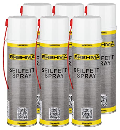 6x BREHMA Seilfett Spray 500ml Fettspray Sprühfett Kettenspray mit Griff von BREHMA
