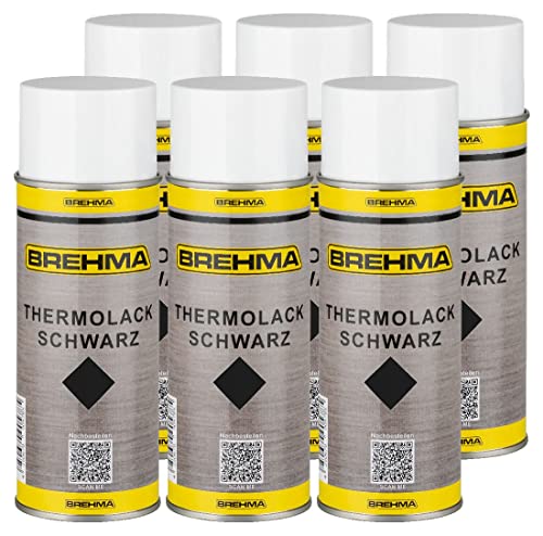 6x BREHMA Thermolack schwarz 400ml bis 600° C hitzebeständig Schutz abriebfest von BREHMA