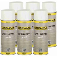 Brehma - 6x Weisses Sprühfett mit ptfe -50°C bis +170°C Fettspray von BREHMA