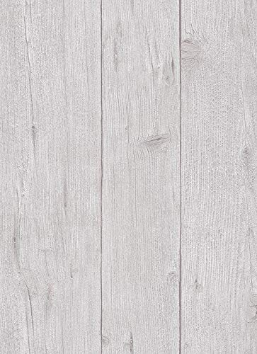BRICOFLOR Holz Tapete für Wohnzimmer und Schlafzimmer | Helle Vliestapete in Holzoptik modern | Vlies Holztapete hellgrau ideal für Diele von Erismann
