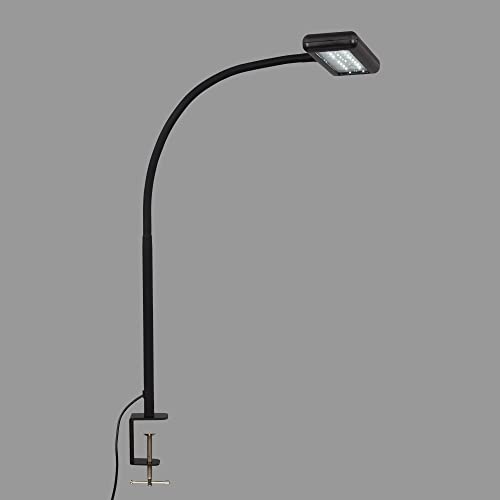 BRILONER Leuchten - LED Klemmleuchte, Tageslicht Klemmlampe, Schreibtischlampe inkl. Kabelschalter, dreh- und schwenkbar, Bürolampe 7,5 Watt, 800 Lumen, Schwarz, 805x230x40mm (LxBxH), 2604-015 von BRILONER