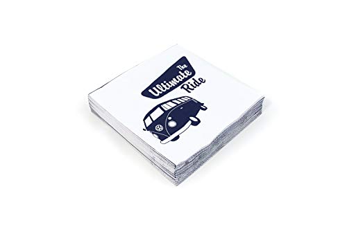 BRISA VW Collection - Volkswagen Servietten-Tisch-Papier-Tücher mit T1 Bus (The Ultimative Ride/Weiß/3-lagig) von BRISA