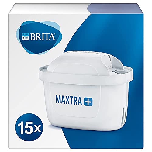 BRITA MAXTRA+ Ersatz-Wasserfilterkartuschen, kompatibel mit allen BRITA Krügen, reduzieren Chlor, Kalk und Verunreinigungen für tollen Geschmack, 15 Stück von BRITA