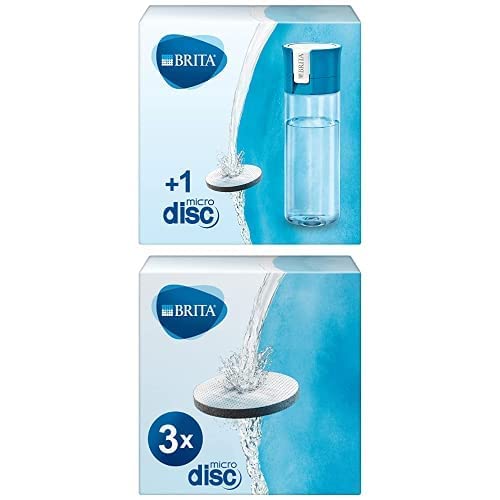 BRITA Wasserfilter-Flasche blau inkl. 4 MicroDisc/Praktische Trinkflasche mit Filter für unterwegs/aus BPA-freiem Kunststoff/Filtert beim Trinken/spülmaschinengeeignet von Brita