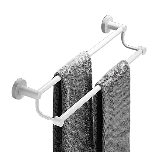 BRJOY Doppelhandtuchschienelwand montiert weiße Handtuchstange, rostfreier Stahlrunde Handtuchstange für Badezimmer oder Küche, Badezimmer Handtuchhalter (Size : 70cm) von BRJOY