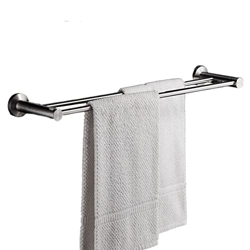 BRJOY Doppelte Handtuchschiene, wandmontierte Handtuchhalter Rack Bad Küchenzubehör Edelstahl gebürstete Finish Handtuchstange Regal (Size : 50cm) von BRJOY