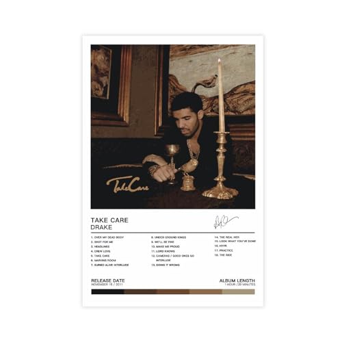 BSapp Drake Poster Take Care Album Cover Poster Leinwand Poster Schlafzimmer Dekor Sport Landschaft Büro Zimmer Dekor Geschenk 30 x 45 cm von BSapp