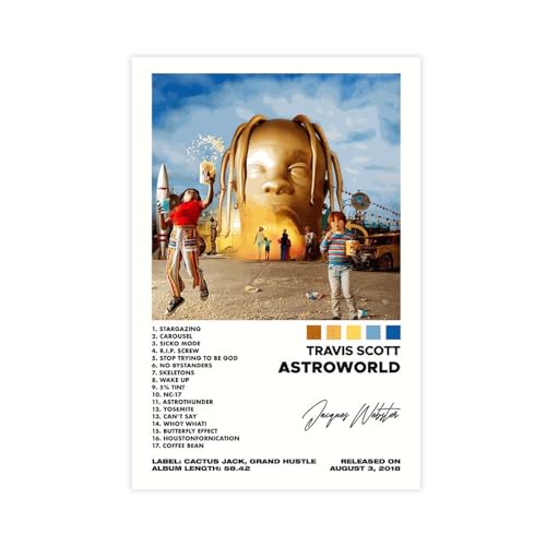 BSapp Travis Scott 'Astroworld' Album Cover Poster 3 Leinwand Poster Wandkunst Dekor Druck Bild Gemälde für Wohnzimmer Schlafzimmer Dekoration 40 x 60 cm von BSapp
