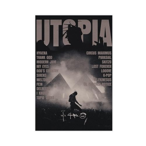 BSapp Travis Scott 'Utopia' Album Cover Poster 2 Leinwand Poster Schlafzimmer Dekor Sport Landschaft Büro Zimmer Dekor Geschenk 30 x 45 cm von BSapp