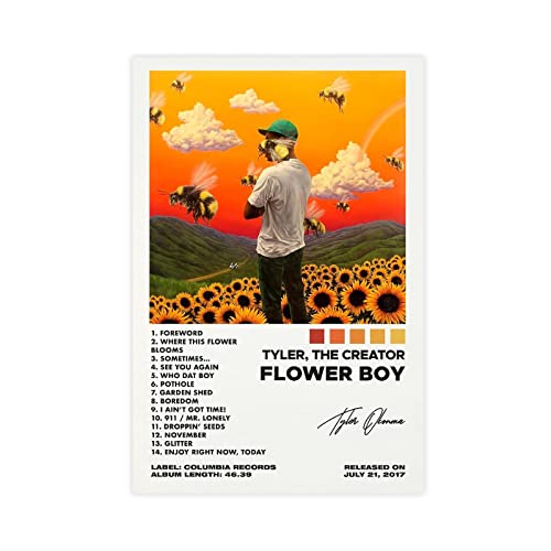 BSapp Tyler, The Creator Poster Flower Boy Album Cover Poster 1 Leinwand Poster Schlafzimmer Dekor Sport Landschaft Büro Zimmer Dekor Geschenk 30 x 45 cm von BSapp