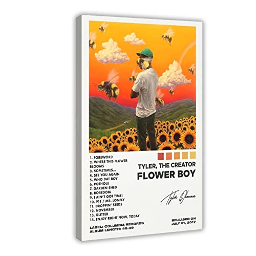 BSapp Tyler, The Creator Poster Flower Boy Album Cover Poster 1 Leinwand Poster Wandkunst Dekor Druck Bild Gemälde für Wohnzimmer Schlafzimmer Dekoration 20 x 30 cm von BSapp