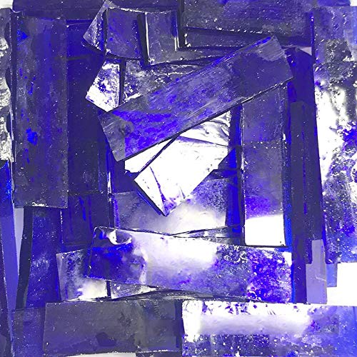 1 x 4 cm Buntglas-Streifen, DIY-Glas, Mosaik, Hobbys, Bastelarbeiten, Teller, Bilderrahmen, Blumentöpfe, handgefertigter Schmuck, 200 g (dunkelblau) von BTMIEY