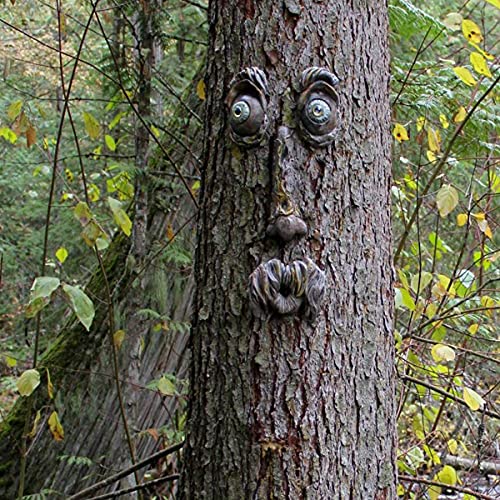 3D Harz Alter Mann Baum Gesicht Hofkunst Dekorationen, lustige alte Mann Gesicht Skulptur skurrile Baum Gesicht Garten Dekoration (C) von BTMIEY