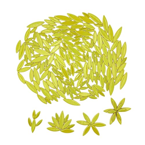Blattblütenblatt-Keramik-Mosaikfliesen zum Basteln, 500 g unregelmäßige Mosaikstücke, Blütenblatt-Mosaikfliesen, DIY-Mosaikherstellung, Steine für Handwerk, Hobby, Kunst, Wanddekoration (Smaragdgrün) von BTMIEY