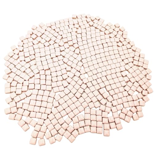 Quadratische Keramik-Mosaikfliesen, 500 Stück, 1 x 1 cm, handgefertigt, kreative Mikro-Mosaikstücke für Liebhaber, DIY-Mosaik-Projekte und Heimdekorationen (Rosa) von BTMIEY