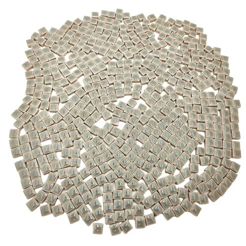 Quadratische Keramik-Mosaikfliesen, 500 Stück, 1 x 1 cm, handgefertigt, kreative Mikro-Mosaikstücke für Liebhaber, DIY-Mosaik-Projekte und Heimdekorationen (grau) von BTMIEY