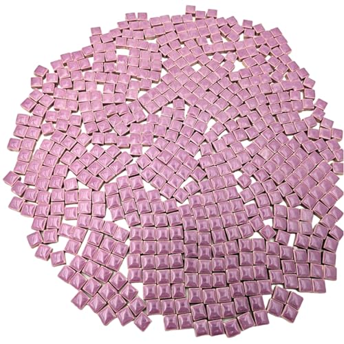 Quadratische Keramik-Mosaikfliesen, 500 Stück, 1 x 1 cm, handgefertigt, kreative Mikro-Mosaikstücke für Liebhaber, DIY-Mosaikprojekte und Heimdekorationen (lila) von BTMIEY