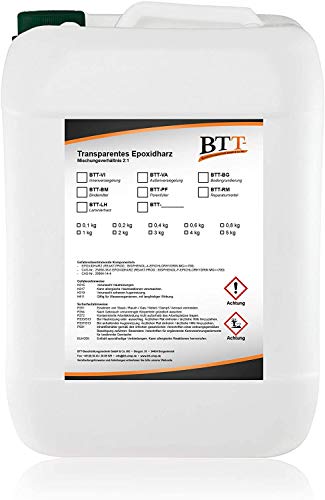 BTT-LH Gießharz (1,2kg) auf Epoxidharzbasis zum Basteln von Schmuck, Formen, Epoxidharztisch, Epoxidharzdeko von BTT-Beschichtungstechnik