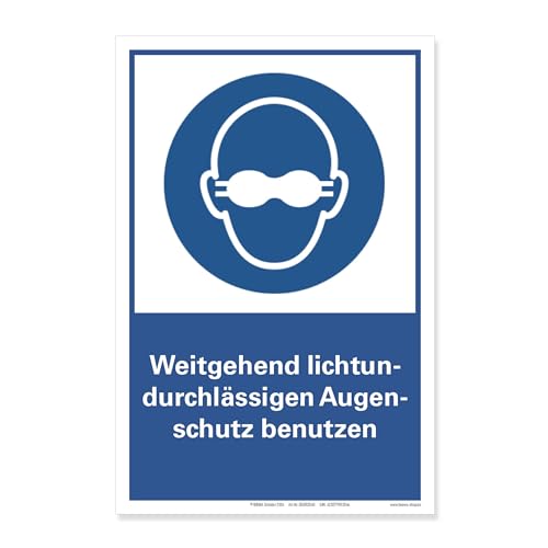 Augenschutz benutzen Schild Gebotsschild Hinweis Hartschaum 20x30 cm von BUEWA Schilder