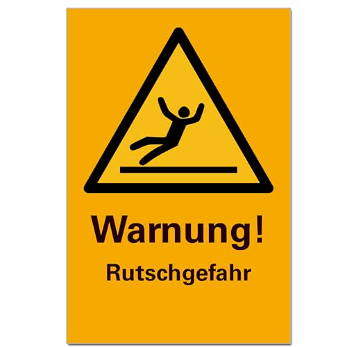 Warnung Rutschgefahr Schild Hinweisschild PVC 300 x 200 x 3 mm Vorgebohrt B1-Zertifiziert von BUEWA Schilder