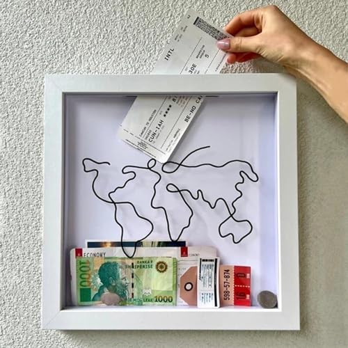 Adventure Archive Box, Travel Tickets Memory Box, Holiday Keepsakes Ticket Box Display, Fund Frame Money Box, Memento Frame, Valentine's Gift von BUNIQ