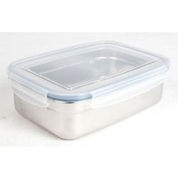 Lunchbox Edelstahl Klickverschlussdeckel 1,25 l Dosen Behälter Frischhalten Obst von BURI