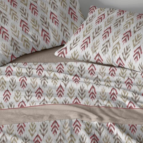 Burrito Blanco Coralina-Bettlaken | Bett mit 135 cm (+ Größen erhältlich) | Winter-Bettlaken | Design 770 | Farbe Stein (135 x 190/200 cm) von BURRITO BLANCO
