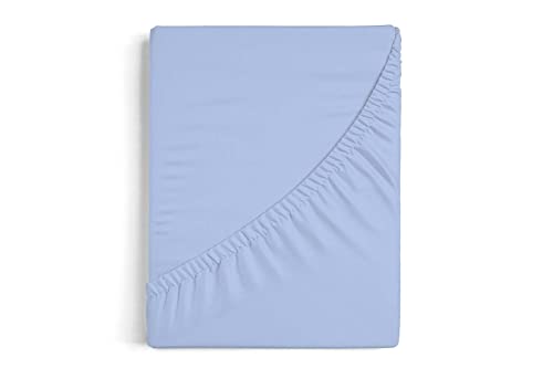 Burrito Blanco Spannbettlaken A8 | Bettlaken aus 100% Baumwolle | Spannbettlaken 150 x 190/200 cm | Farbe Blau von BURRITO BLANCO