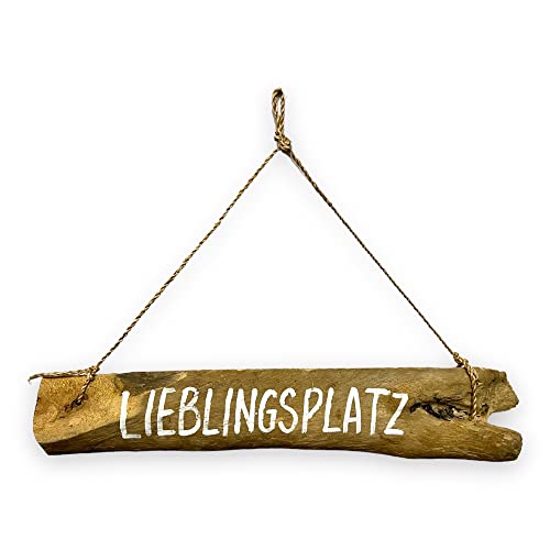 BUSDUGA 4026 Treibholz Schild Lieblingsplatz Vintage Landhaus Shabby Stil, Handmade Unikat von BUSDUGA