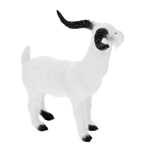 BUTIFULSIC Mikrolandschaftsdekoration Ziegentierspielzeug Spielzeugkühefiguren Miniatur-ziegenfiguren Bauernhoftierstatue Ziegenmodell Nachahmung Von Tierhaaren Weiß Kleines Schaf Requisiten von BUTIFULSIC