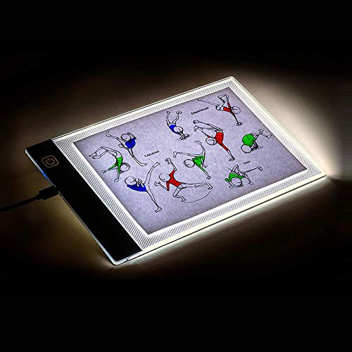 BUTUN LED Leuchttisch Ultra-dünne Leuchtplatte Zeichnen,mit USB Kabel,Einstellbare Helligkeit, Zeichnung Led Licht Pad, Tragbares Leuchtplatte (A3) von BUTUN