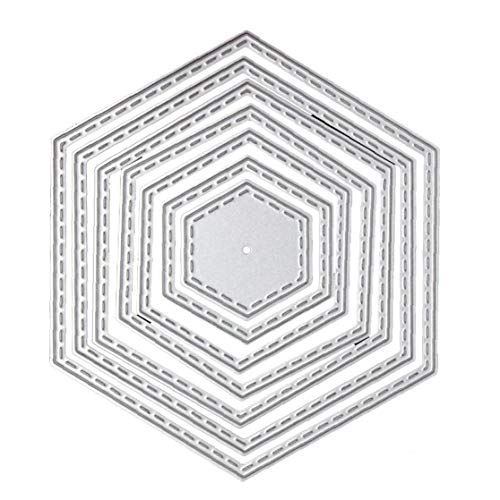 BYFRI 1 Satz Hexagon Metall Cutting Die Cuts für Scrapbooking Embossing Stencil Papier Karten Pop-up-Dekoration von BYFRI