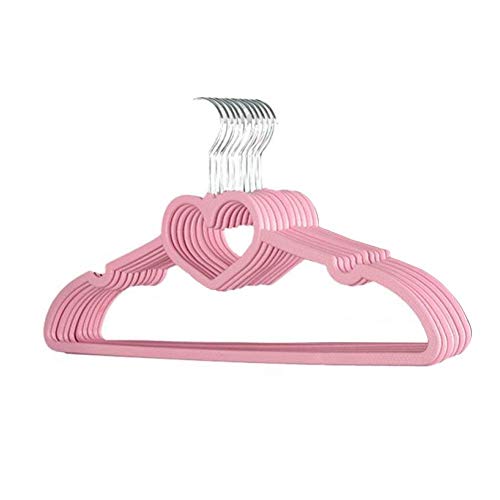 BYFRI 10pcs Kleiderbügel Durable Hanger Abs Herz-Muster-kleiderbügel Für Erwachsene Kinder Kleidung Hängend Supplies (pink) von BYFRI