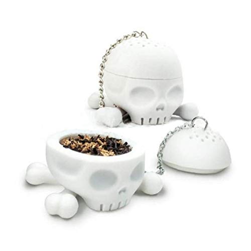 BYFRI Silikon-T-Knochen Tee Knochen Schädel Teesieb ungeheftetes Blätter Teesieb Infuser von BYFRI